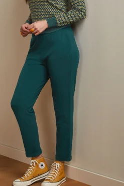 King Louie Broeken|Roisin Pants Milano Uni Pine Green