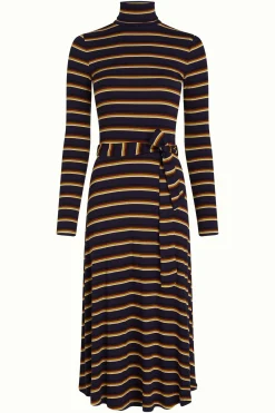 King Louie Jurken|Rollneck Dress Century Stripe Evening Blue