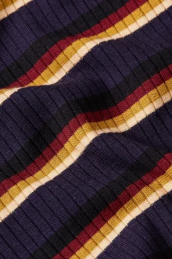 King Louie Jurken|Rollneck Dress Century Stripe Evening Blue