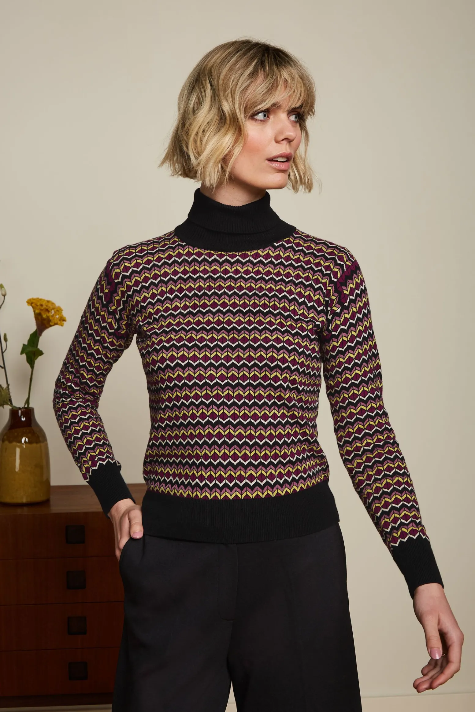 King Louie Truien|Rollneck Top Nolan Black