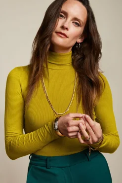 King Louie Tops & Shirts|Rollneck Top Uni Rib Curry Yellow