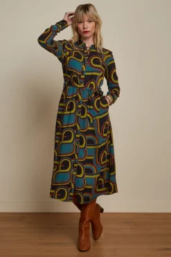 King Louie Jurken|Rosie Midi Dress Zappa Black