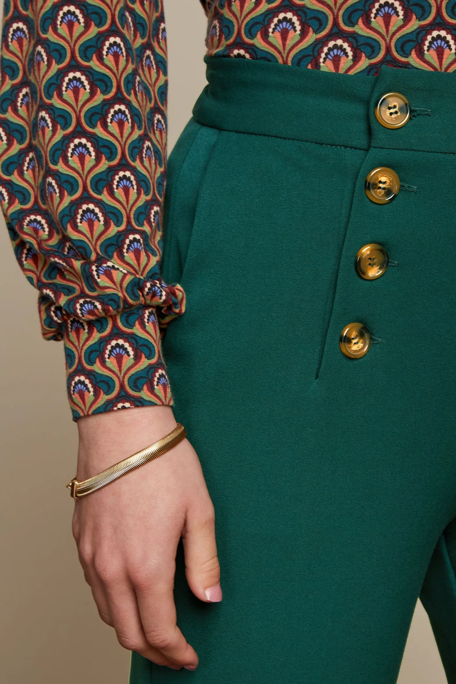 King Louie Broeken|Sally Pants Broadway Pine Green