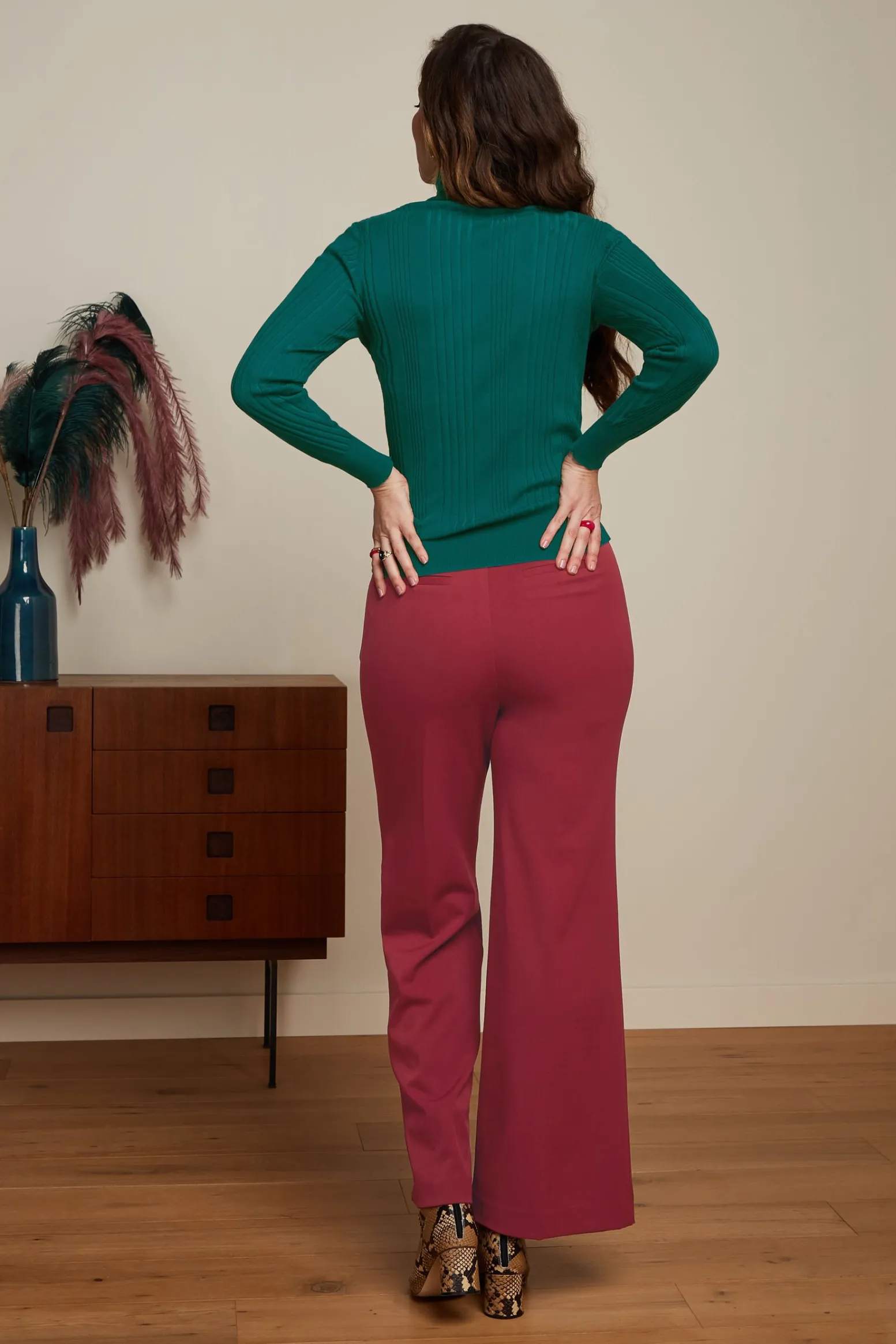 King Louie Broeken|Sally Pants Broadway Cabernet Red