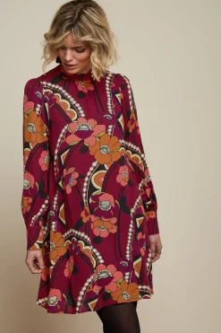 King Louie Jurken|Sandy Dress Lovechild Cabernet Red