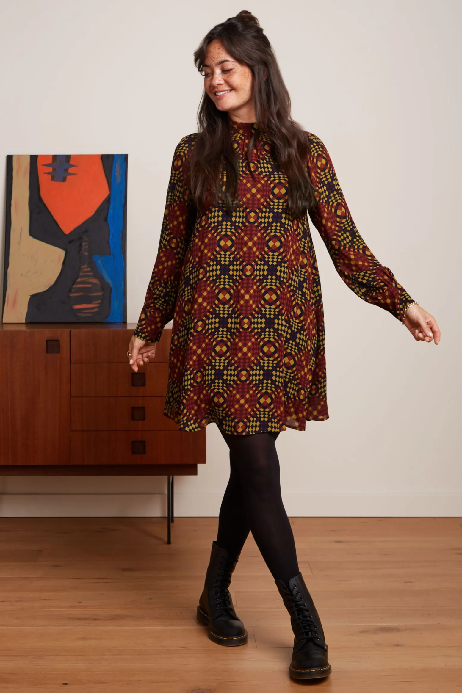 King Louie Jurken|Sandy Dress Zesty Evening Blue
