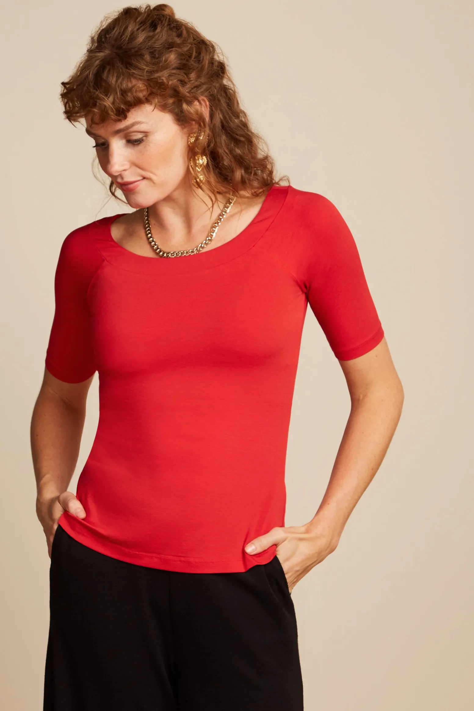 King Louie Tops & Shirts|Sarah Top Ecovero Light Fiery Red