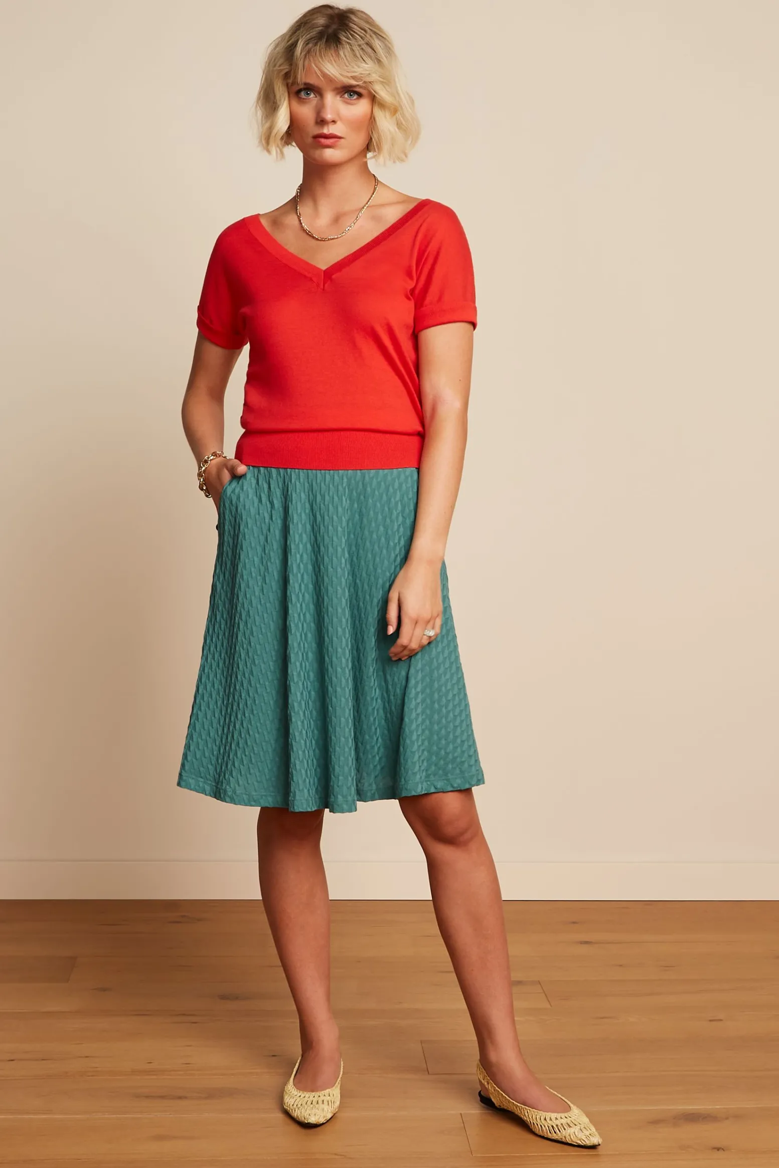 King Louie Rokken|Serena Skirt Manelli Jacquard Smoke Green