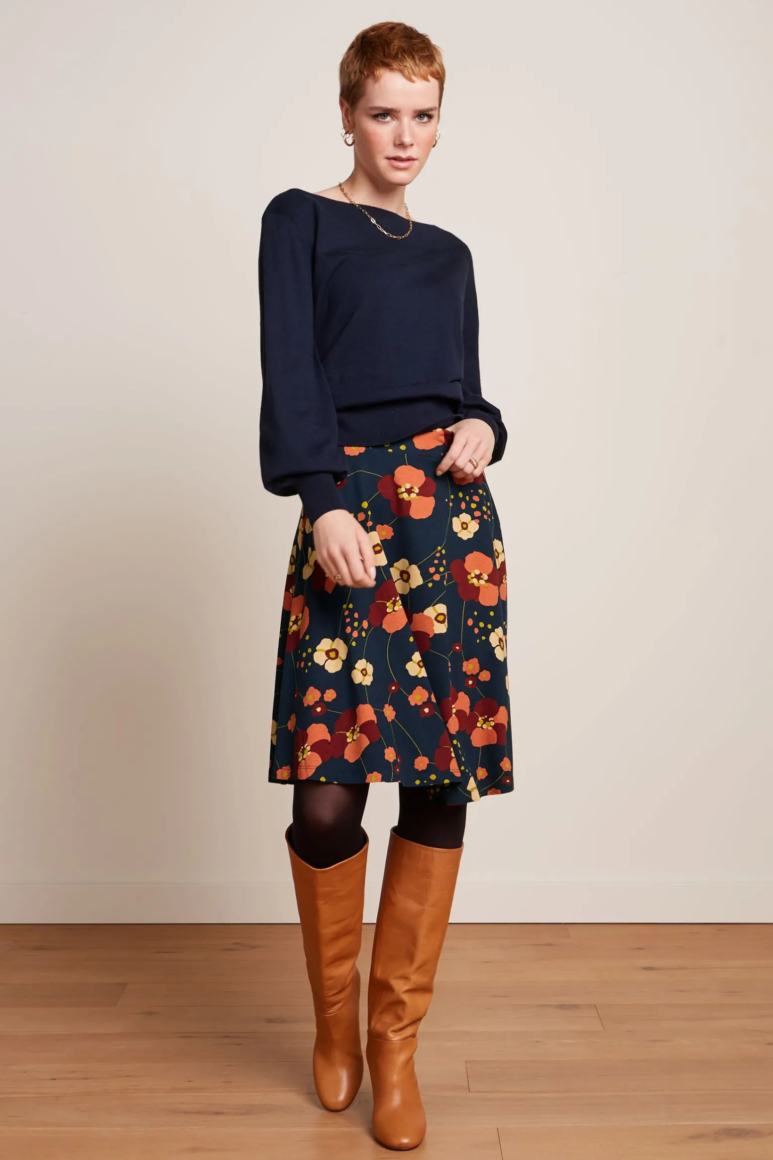 King Louie Rokken|Serena Skirt Melody Evening Blue