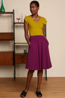 King Louie Rokken|Serena Skirt Milano Crepe Caspia Purple