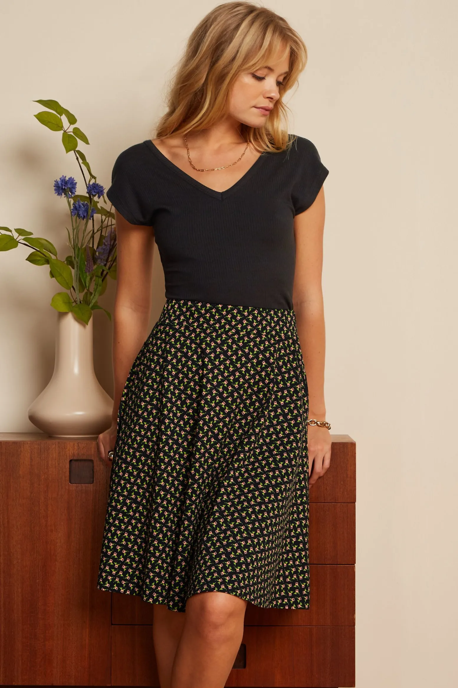 King Louie Rokken|Serena Skirt Minerva Black