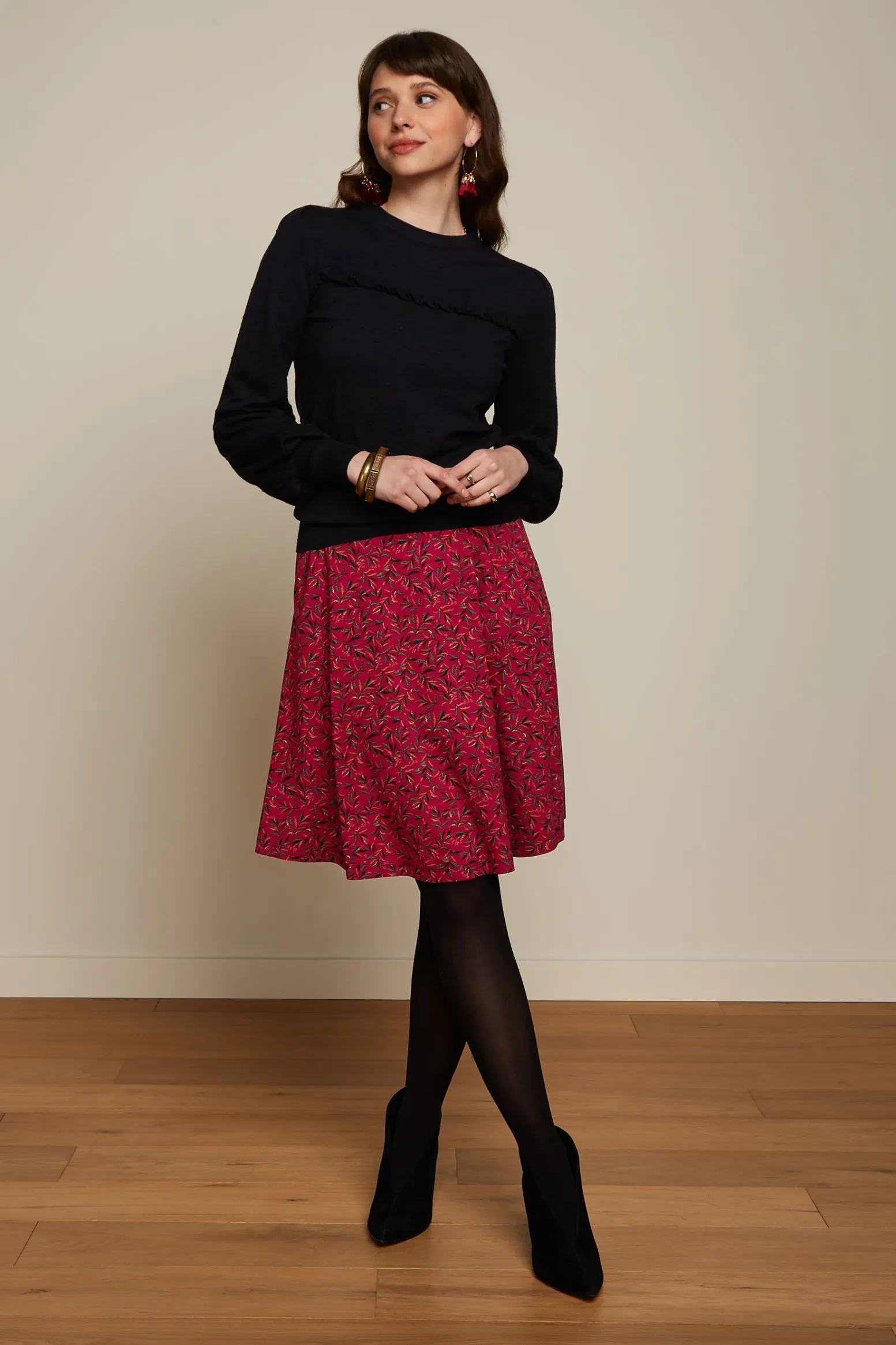 King Louie Rokken|Serena Skirt Vinti Cherry Red