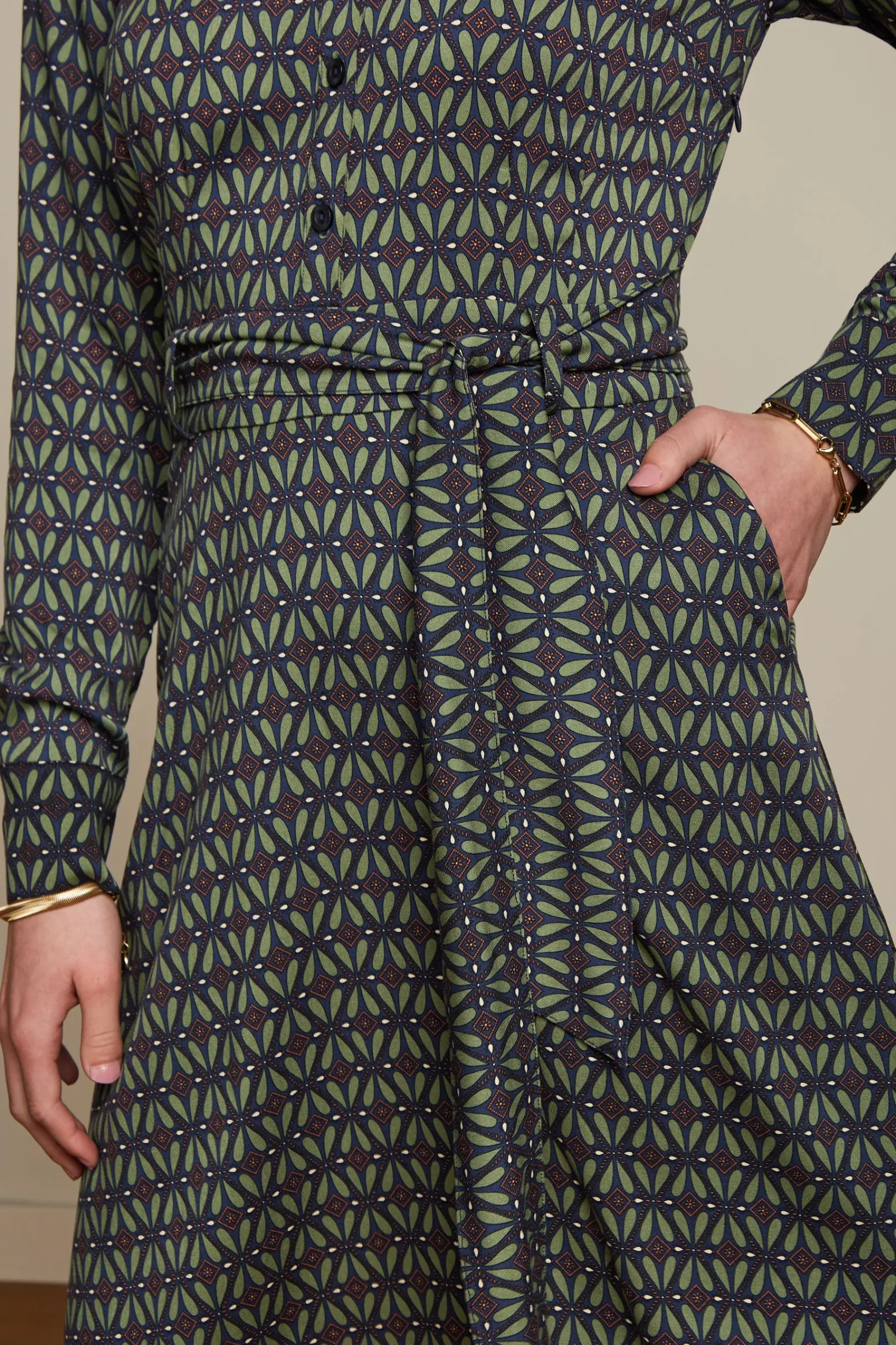 King Louie Jurken|Sheeva Dress Parlour Tokyo Blue