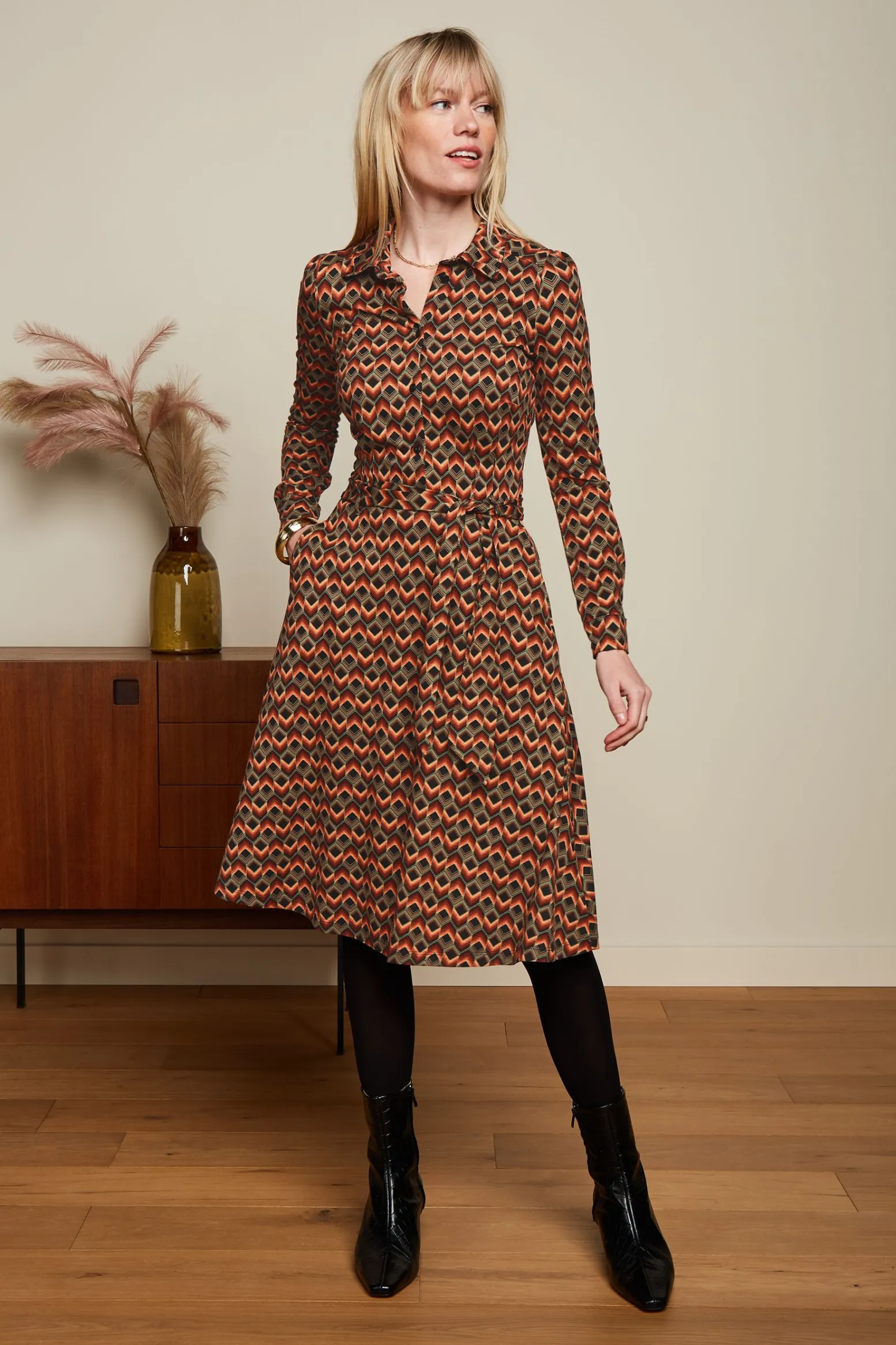 King Louie Jurken|Sheeva Dress Quentin Black