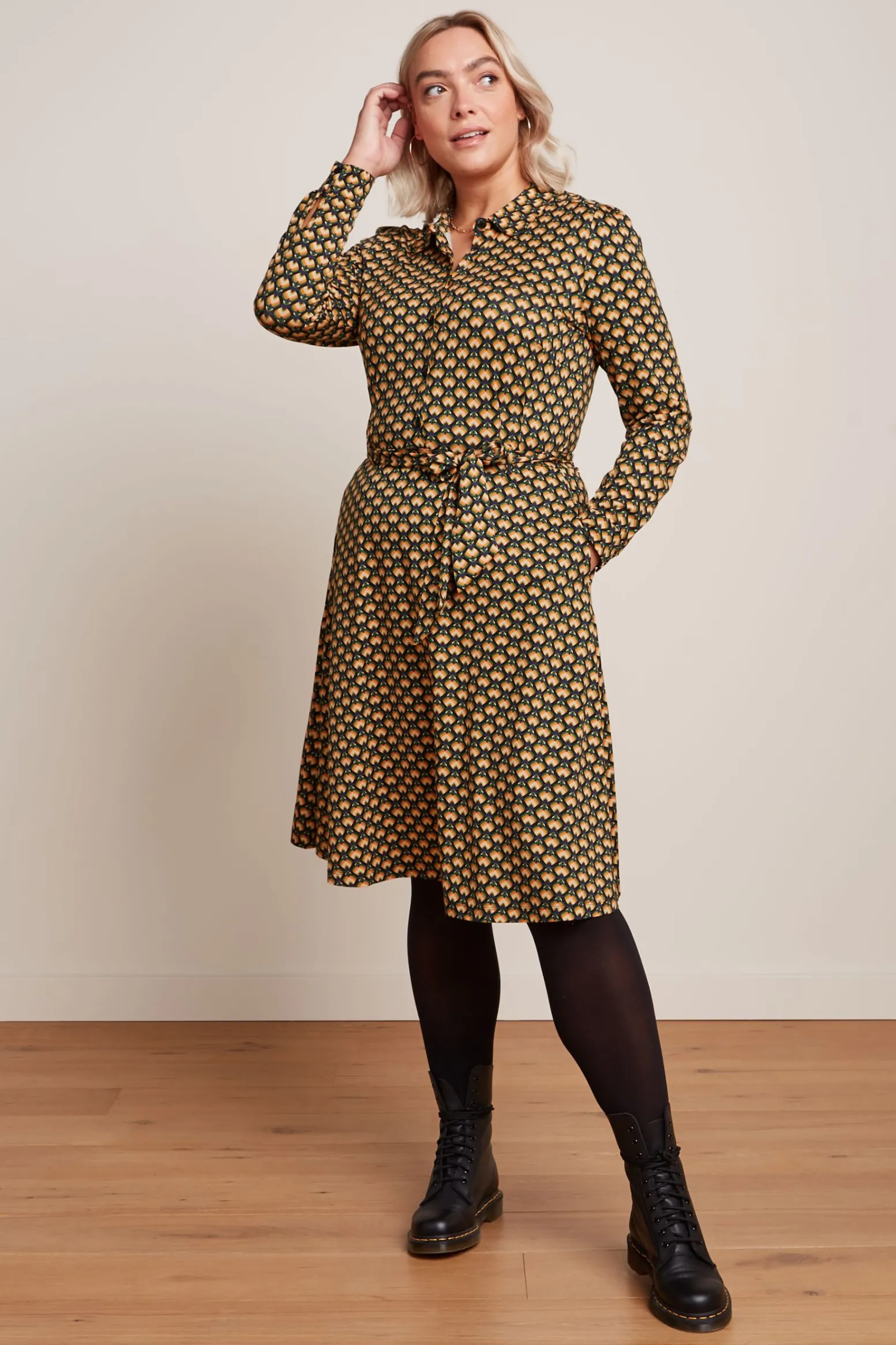 King Louie Jurken|Sheeva Dress Valet Streeple Blue