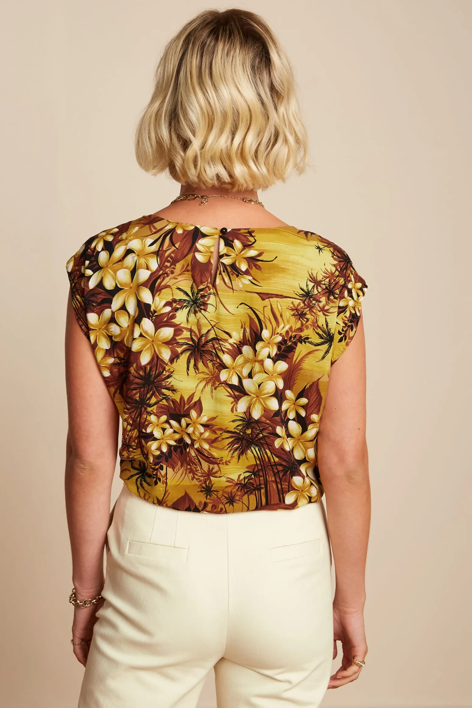 King Louie Tops & Shirts|Shirley Top Emerald Amarillo Gold