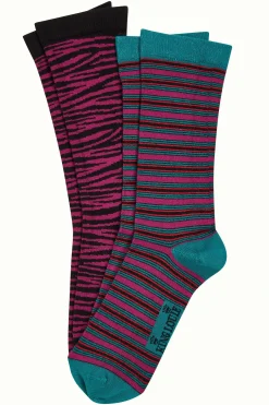 King Louie Accessoires|Socks 2-Pack Bee Stripe Vivid Purple