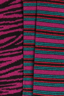 King Louie Accessoires|Socks 2-Pack Bee Stripe Vivid Purple