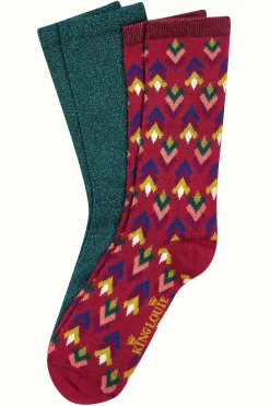 King Louie Accessoires|Socks 2-Pack Ollie Cabernet Red