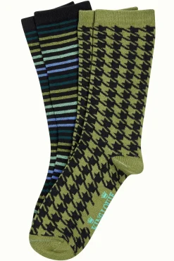 King Louie Accessoires|Socks 2-Pack Pied-de-Poule Posey Green