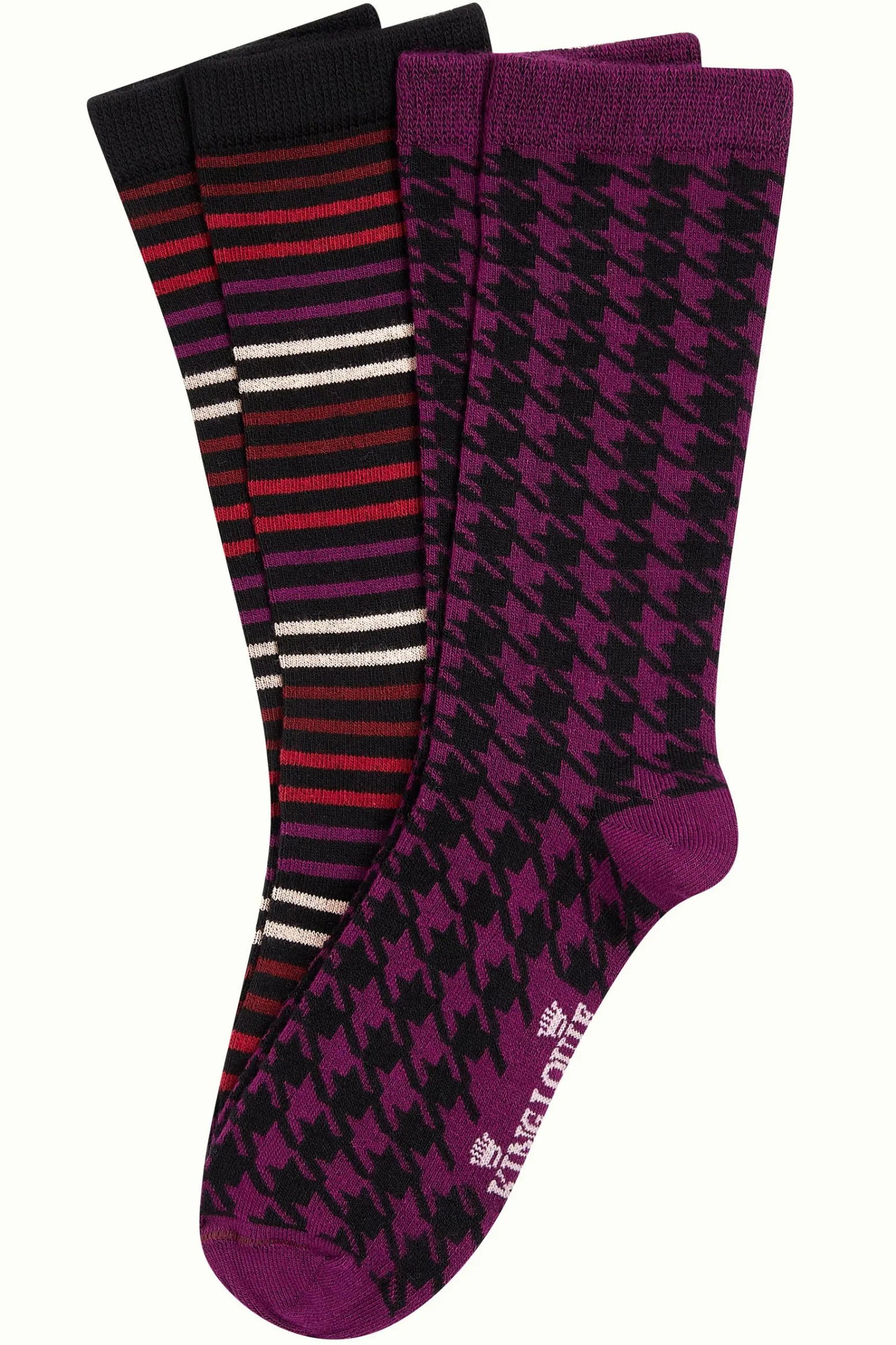 King Louie Accessoires|Socks 2-Pack Pied-de-Poule Caspia Purple