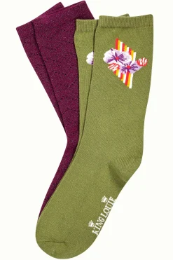 King Louie Accessoires|Socks 2-Pack Rebelle Posey Green