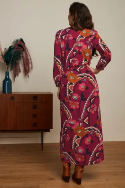 King Louie Jurken|Stella Maxi Dress Lovechild Cabernet Red