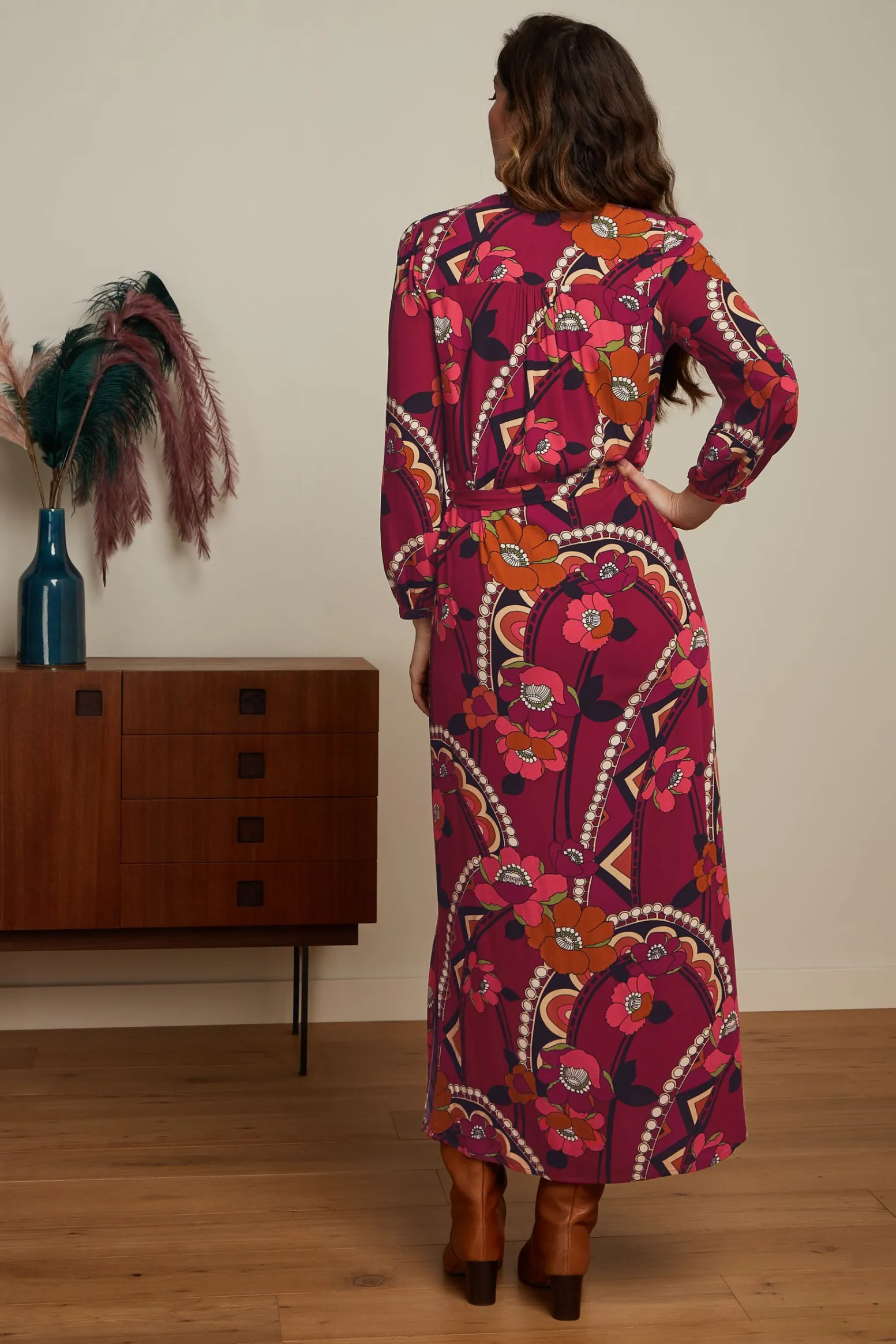 King Louie Jurken|Stella Maxi Dress Lovechild Cabernet Red
