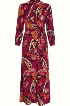 King Louie Jurken|Stella Maxi Dress Lovechild Cabernet Red