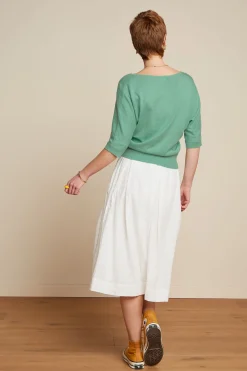 King Louie Rokken|Suzette Pleat Skirt Rosa Broderie Anglaise White