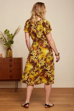 King Louie Jurken|Talia Dress Emerald Amarillo Gold