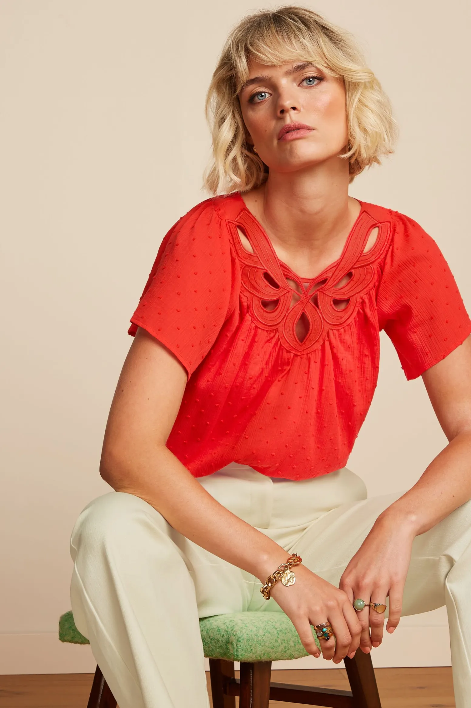 King Louie Tops & Shirts|Talia Top Verano Fire Red