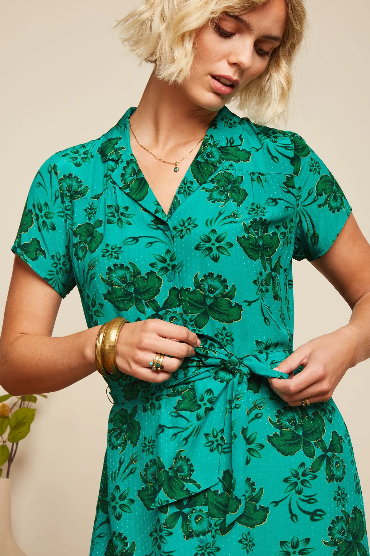King Louie Jurken|Tex Dress Coralie Aqua Green