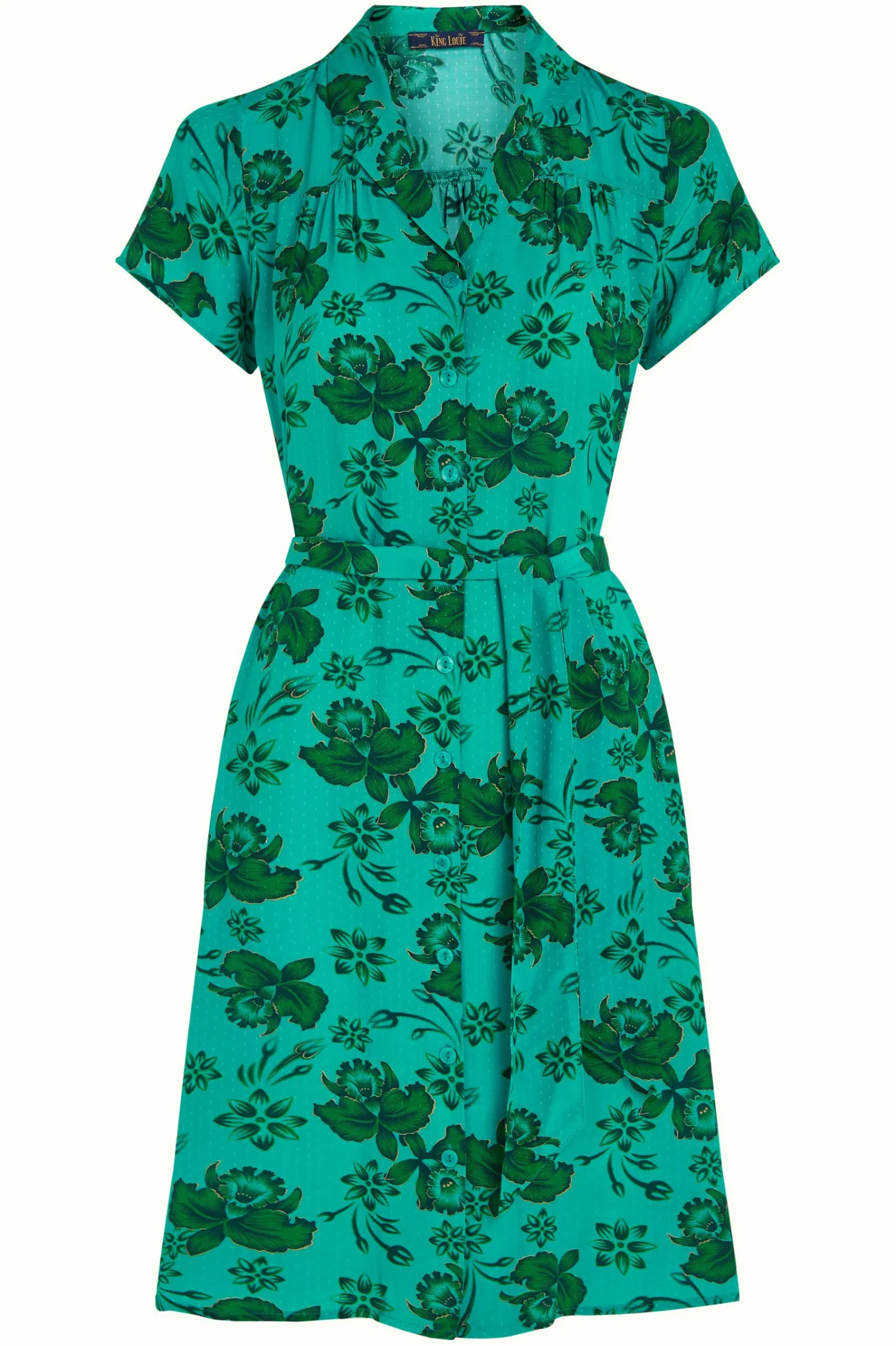 King Louie Jurken|Tex Dress Coralie Aqua Green