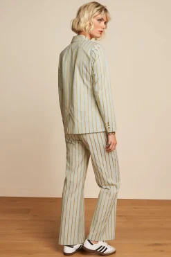 King Louie Jassen & Blazers|Tina Blazer Ash Stripe Foam Green