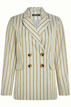King Louie Jassen & Blazers|Tina Blazer Ash Stripe Foam Green