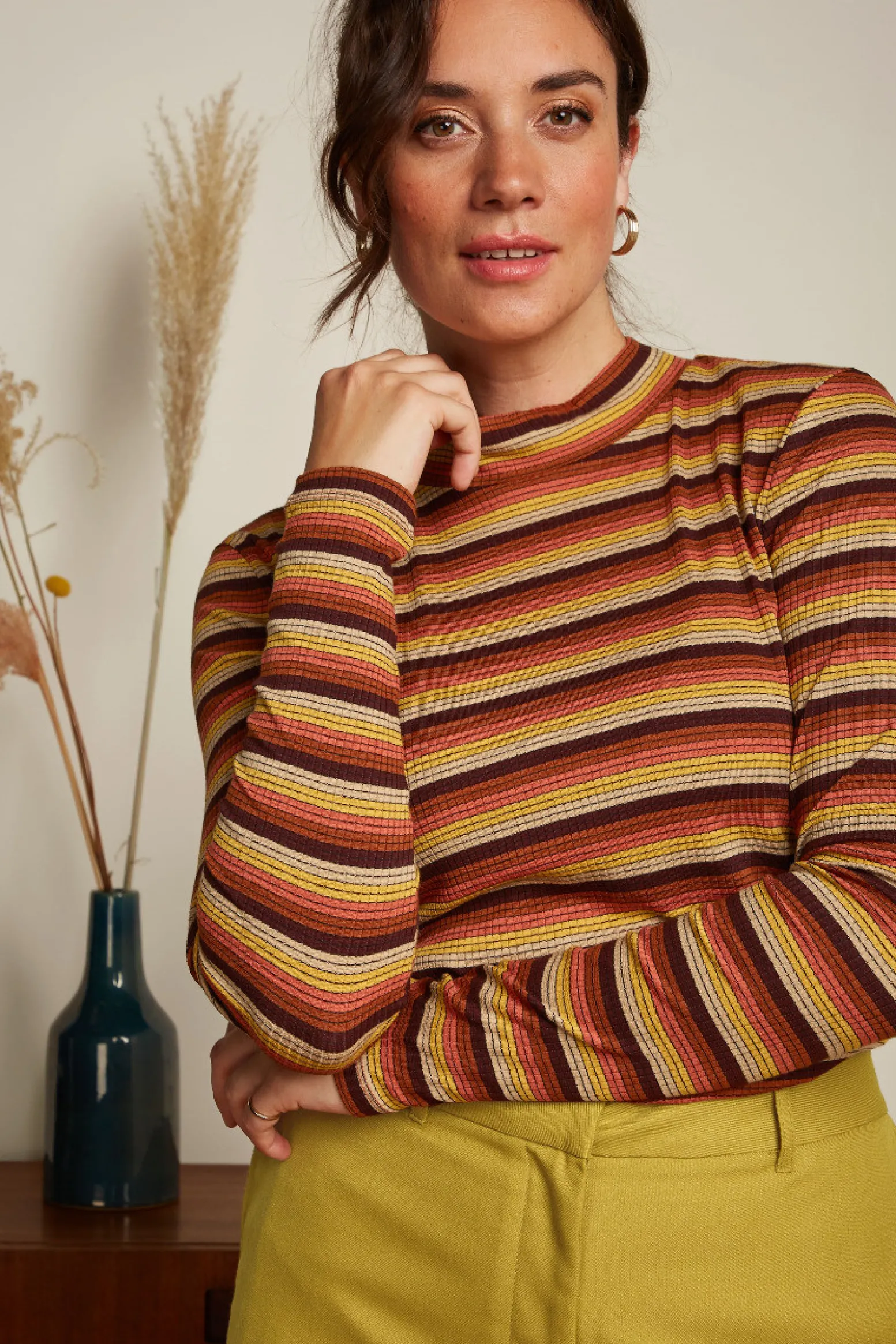 King Louie Tops & Shirts|Turtle Top Vanna Stripe Mango Orange