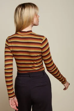 King Louie Tops & Shirts|Turtle Top Vanna Stripe Mango Orange