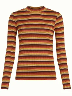 King Louie Tops & Shirts|Turtle Top Vanna Stripe Mango Orange