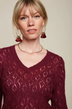 King Louie Truien|V Neck Borgo Cabernet Red