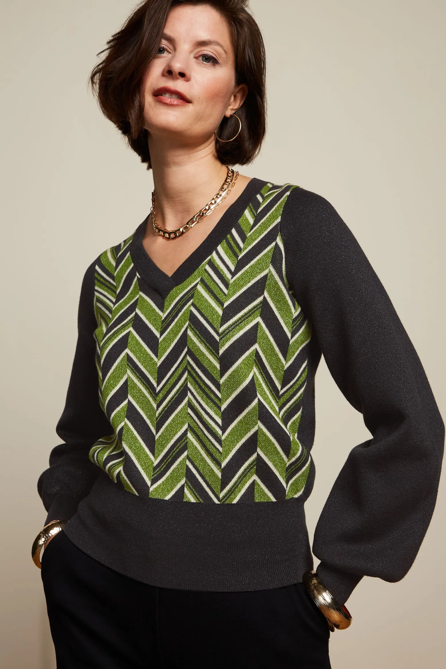 King Louie Truien|V Neck Top Hollis Posey Green