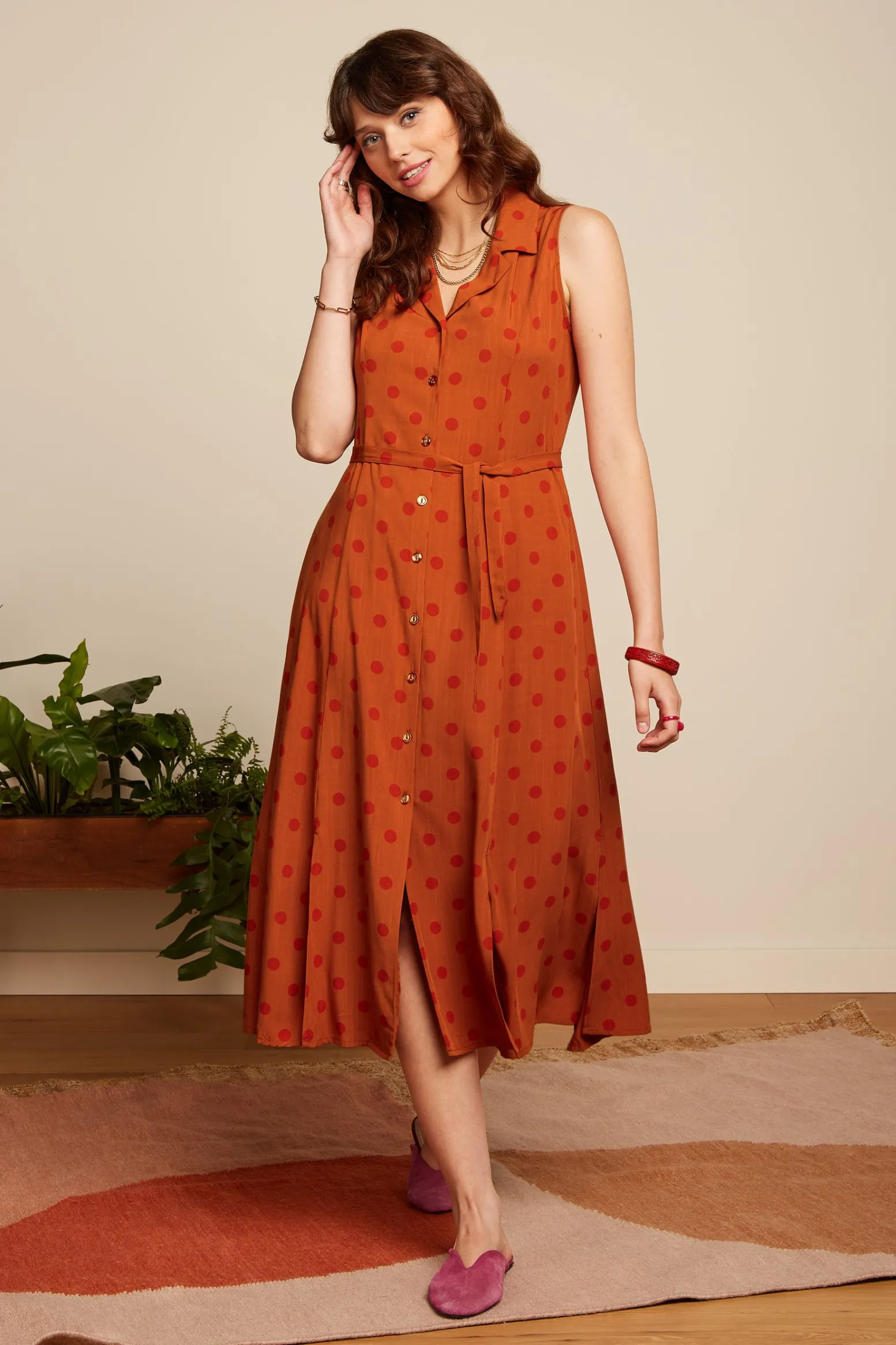 King Louie Jurken|Violante Dress Melos Caramel