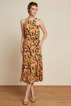 King Louie Jurken|Virna Midi Dress Manic Spring Yellow