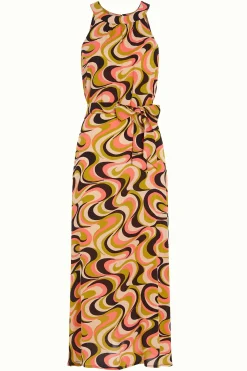 King Louie Jurken|Virna Midi Dress Manic Spring Yellow