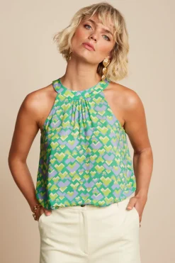 King Louie Tops & Shirts|Virna Top Cocktail Simply Green