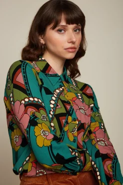 King Louie Blouses|Winona Blouse Lovechild Antique Green