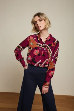 King Louie Blouses|Winona Blouse Lovechild Cabernet Red