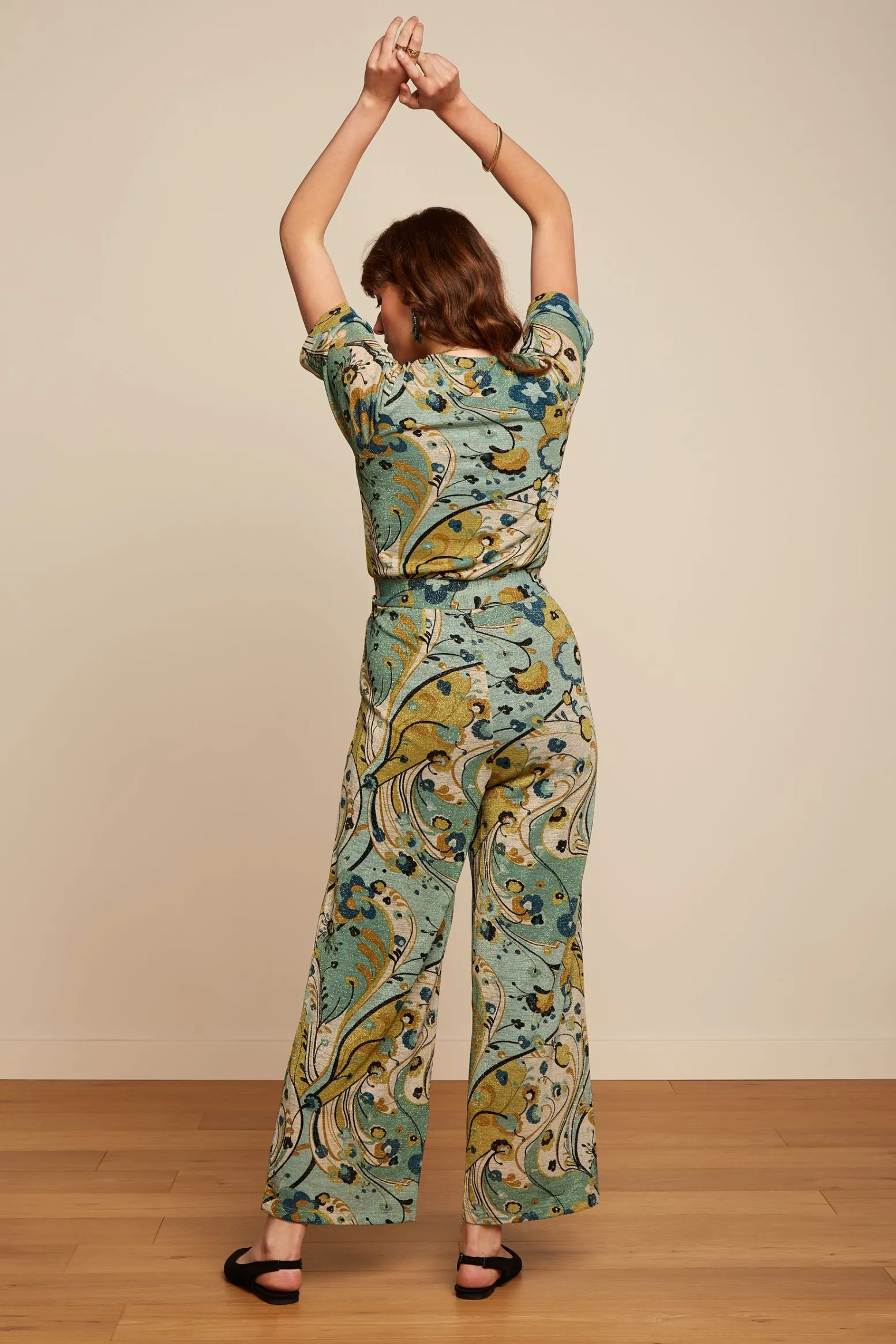 King Louie Jumpsuits|Zita Jumpsuit Frenzy Dusty Turquoise