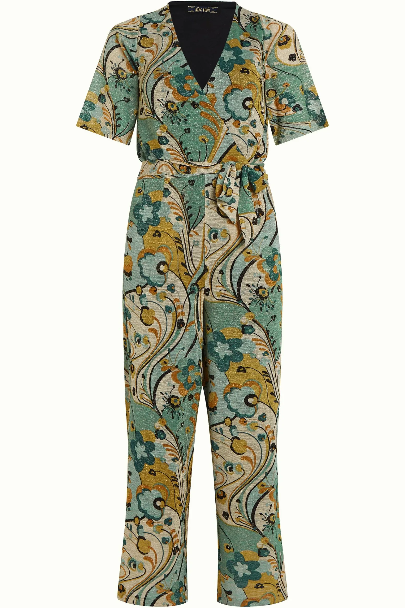 King Louie Jumpsuits|Zita Jumpsuit Frenzy Dusty Turquoise