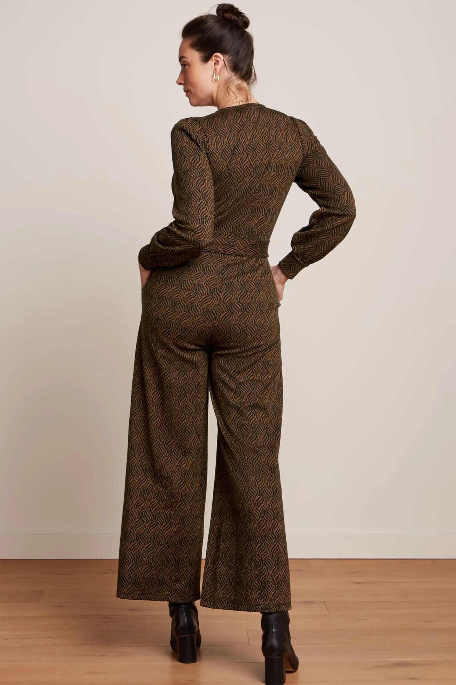 King Louie Jumpsuits|Zita Jumpsuit Ruby Jacquard Black